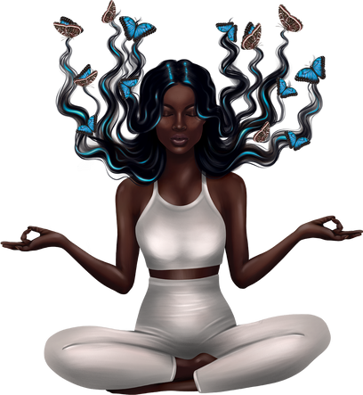 Meditating Woman Illustration 